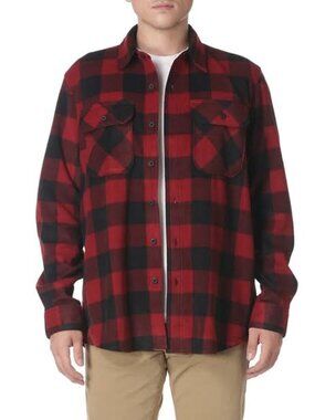 Wrangler Authentics Men’s Heavyweight Fleece Buffalo Plaid Shirt Jacket XL